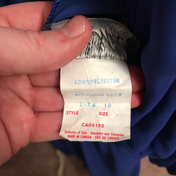 Vintage Carol Miller cocktail dress in royal blue, size 10. - Picture 5 of 5